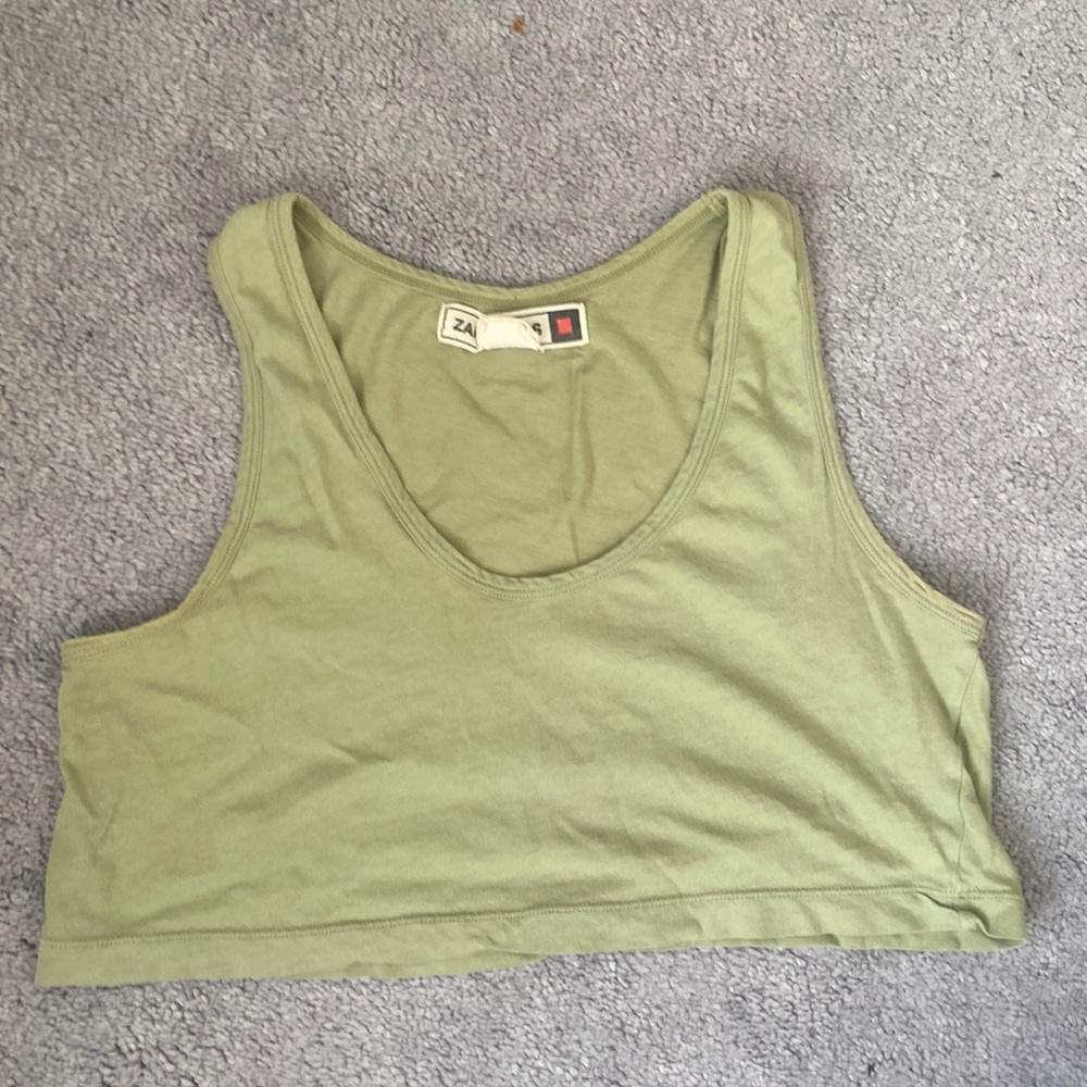 ZARA SRPLS Cropped Army Green Razorback Tank